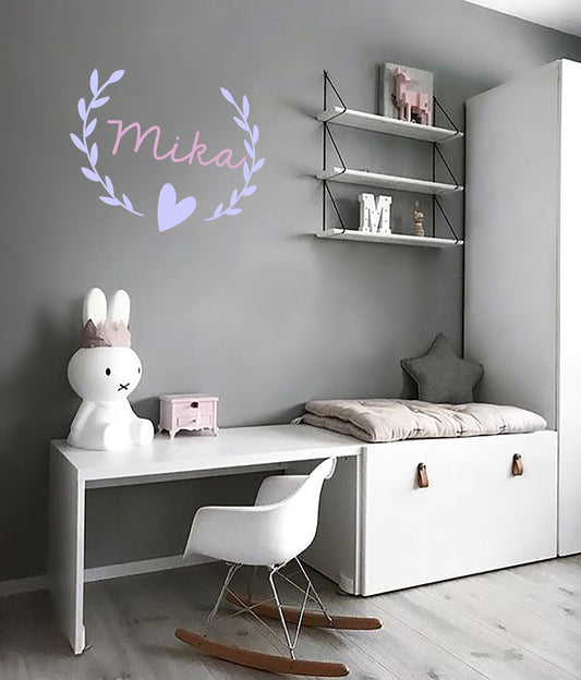 Namensaufkleber Wandtattoo Folienaufkleber Wall sticker Your name here DIY Decoration