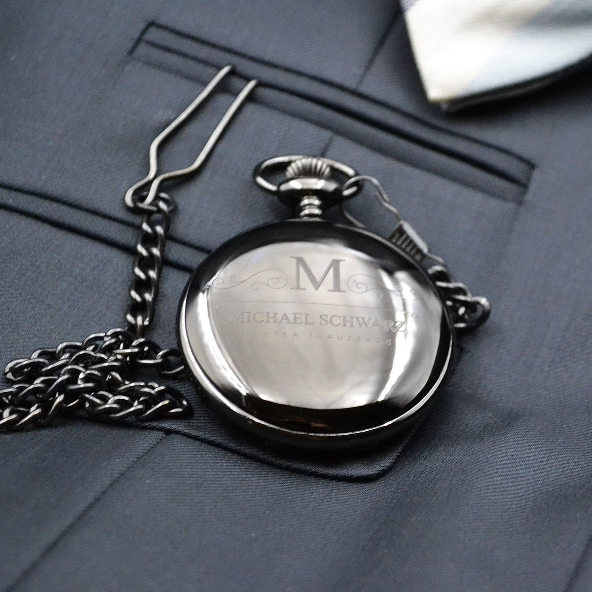 Taschenuhr mit Gravur Uhr mit Initialen Taschenuhr personalisiert Geschenkidee Taufe Kommunion Hochzeit Trauzeugin Brautjungfer Trauzeuge