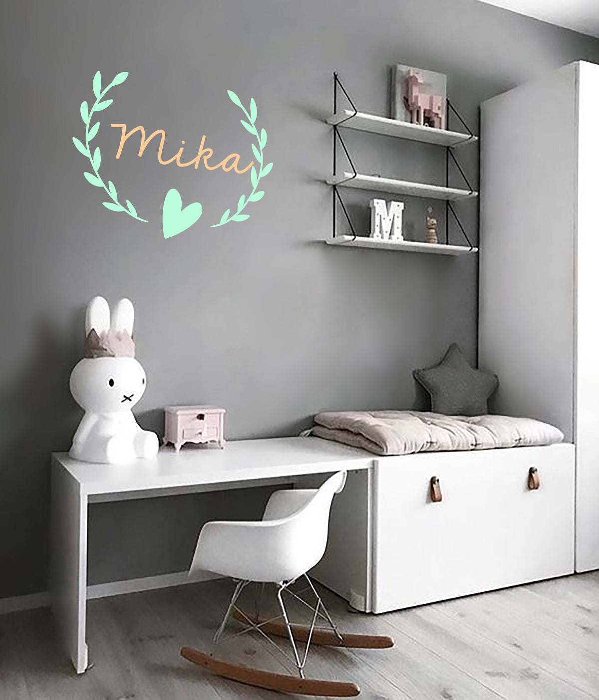 Namensaufkleber Wandtattoo Folienaufkleber Wall sticker Your name here DIY Decoration
