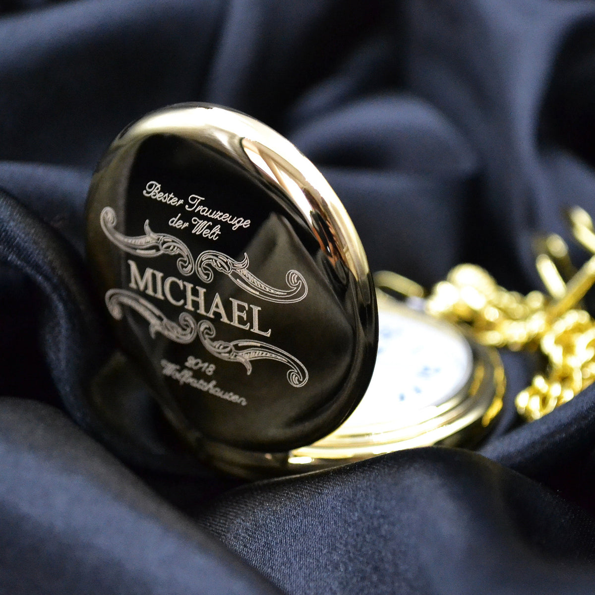 Taschenuhr mit Gravur Uhr personalisiert zur Taufe Geschenk Trauzeugin Hochzeit Trauzeuge Geschenkidee Taufe Kommunion
