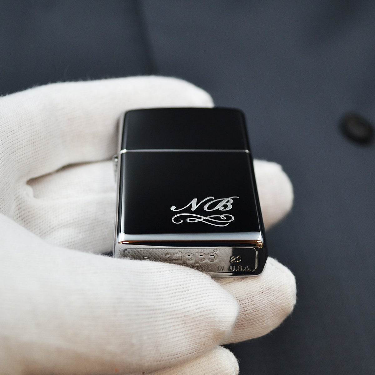 Zippo mit Gravur Monogramm Benzinfeuerzeug Wunshgravur Sturmfeuerzeug Initiale Geschenkidee Brautpapa Geschenk Trauzeuge Chrom gebürstet