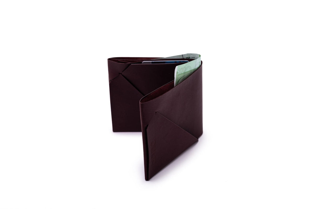 Geldbörse Herren Leder ORIGAMI-Technik Marone M01