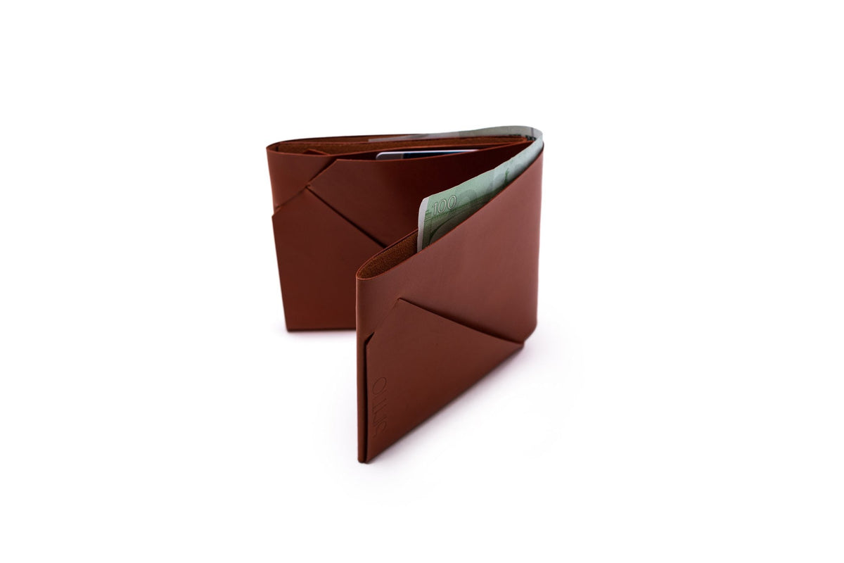 Geldbörse Herren Leder ORIGAMI-Technik Marone M01