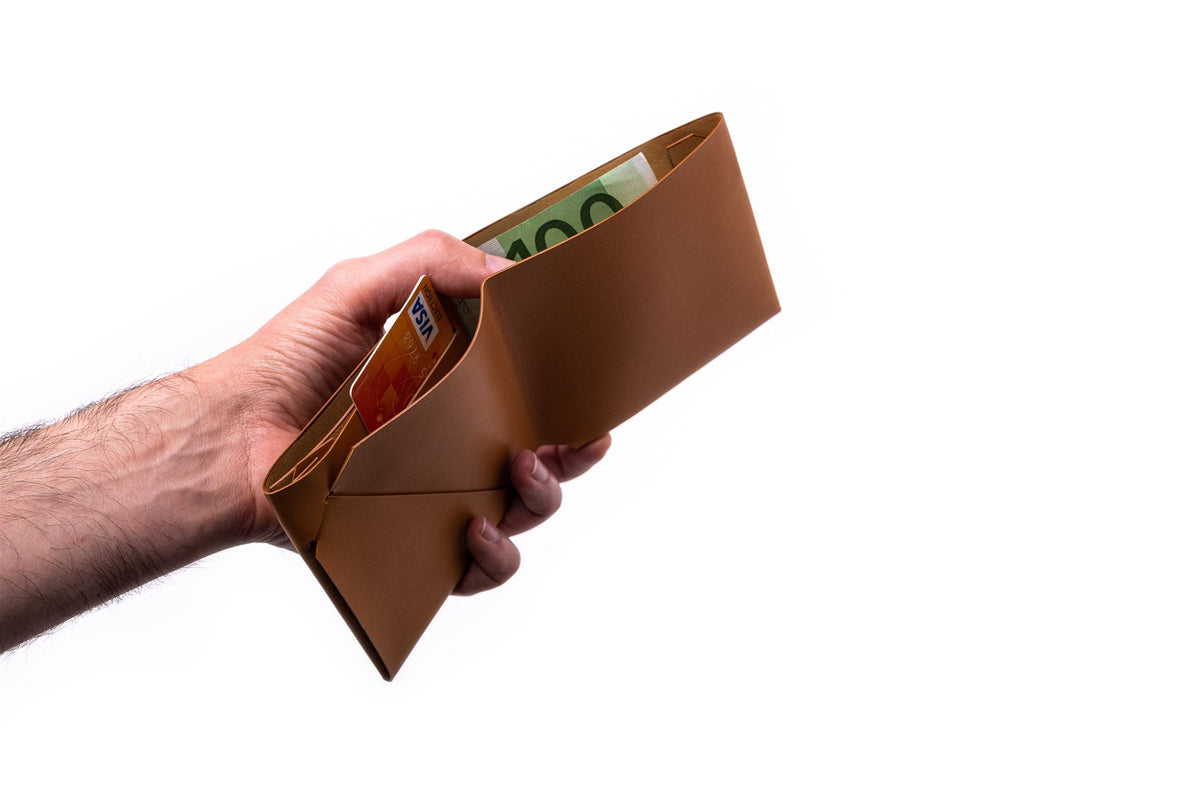 Geldbörse HerrenLeder ORIGAMI-Technik Camel M01
