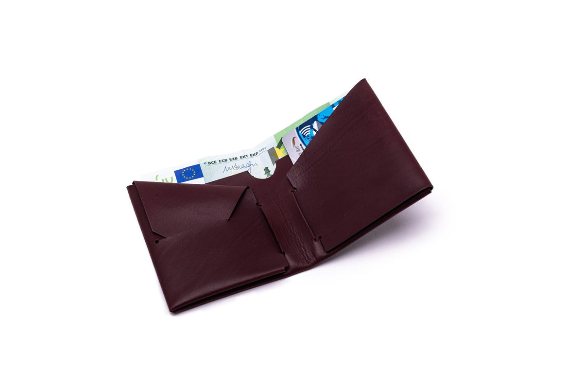 Geldbörse Leder Unisex ORIGAMI-Technik Schwarz M02