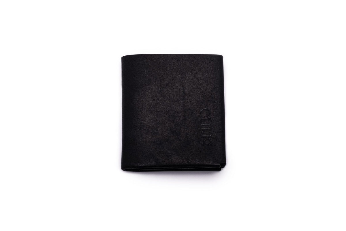 Geldbörse Leder Unisex ORIGAMI-Technik Schwarz M02