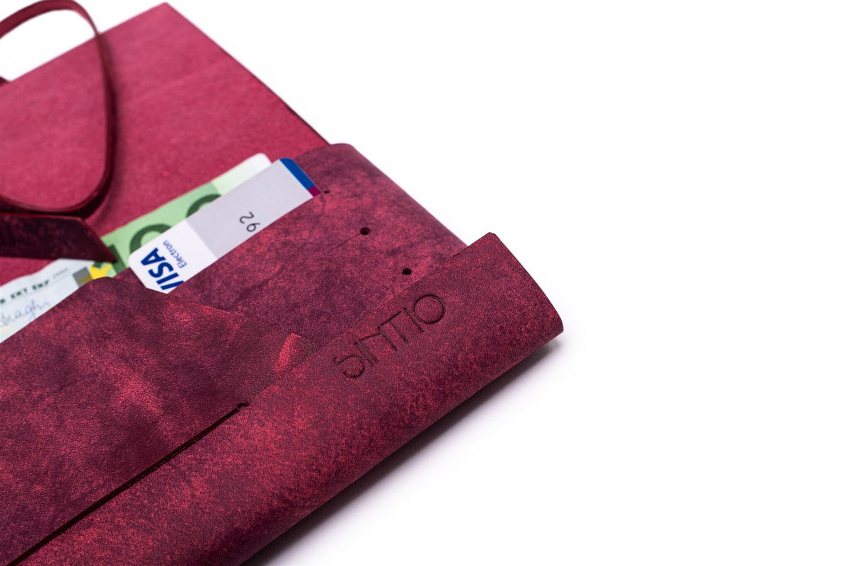Geldbörse Damen Leder ORIGAMI-Technik Lila F02