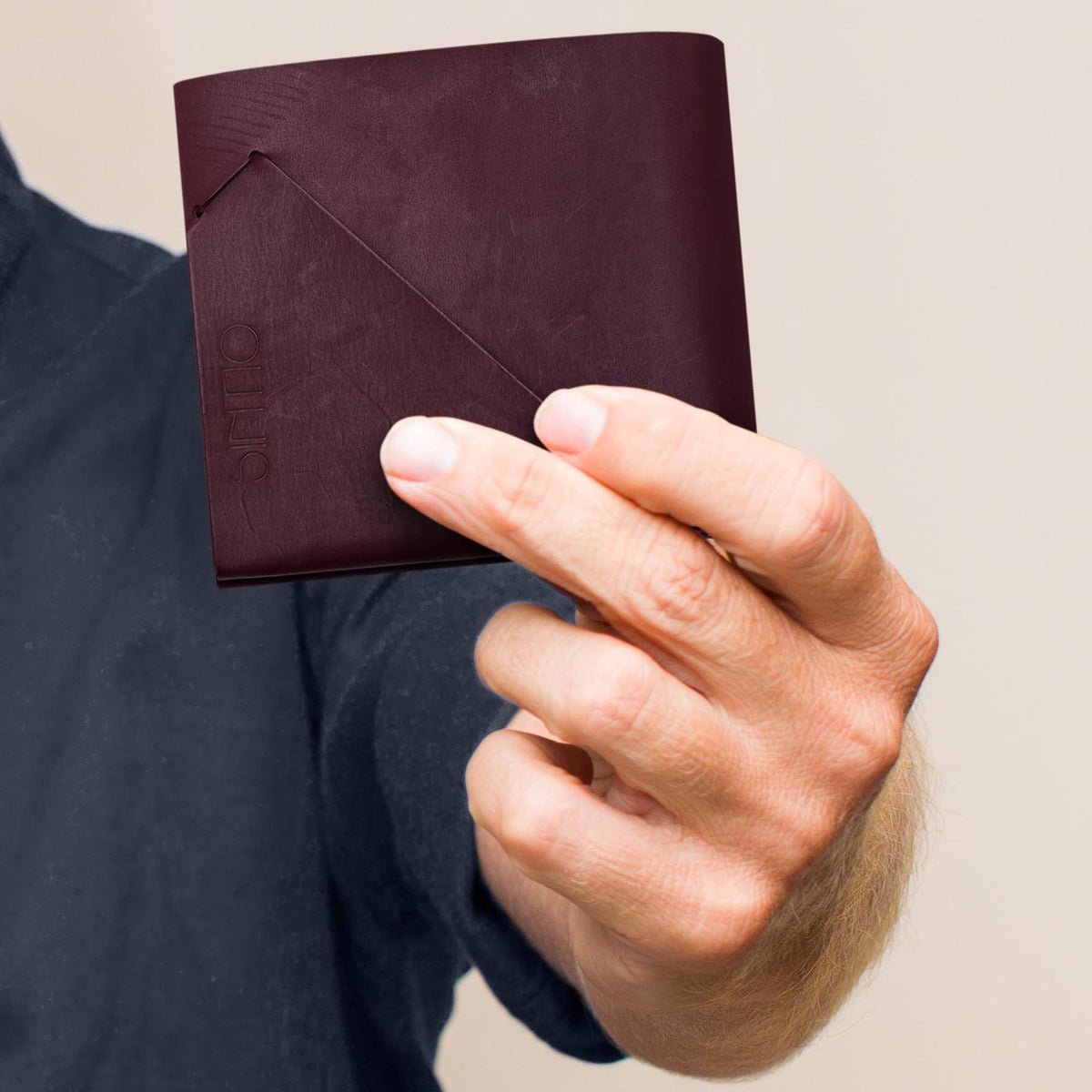 Geldbörse Herren Leder ORIGAMI-Technik Marone M01