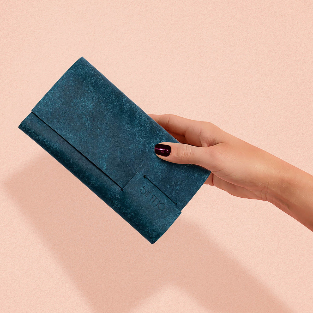Geldbörse Damen ORIGAMI-Technik Ozeanblau F01