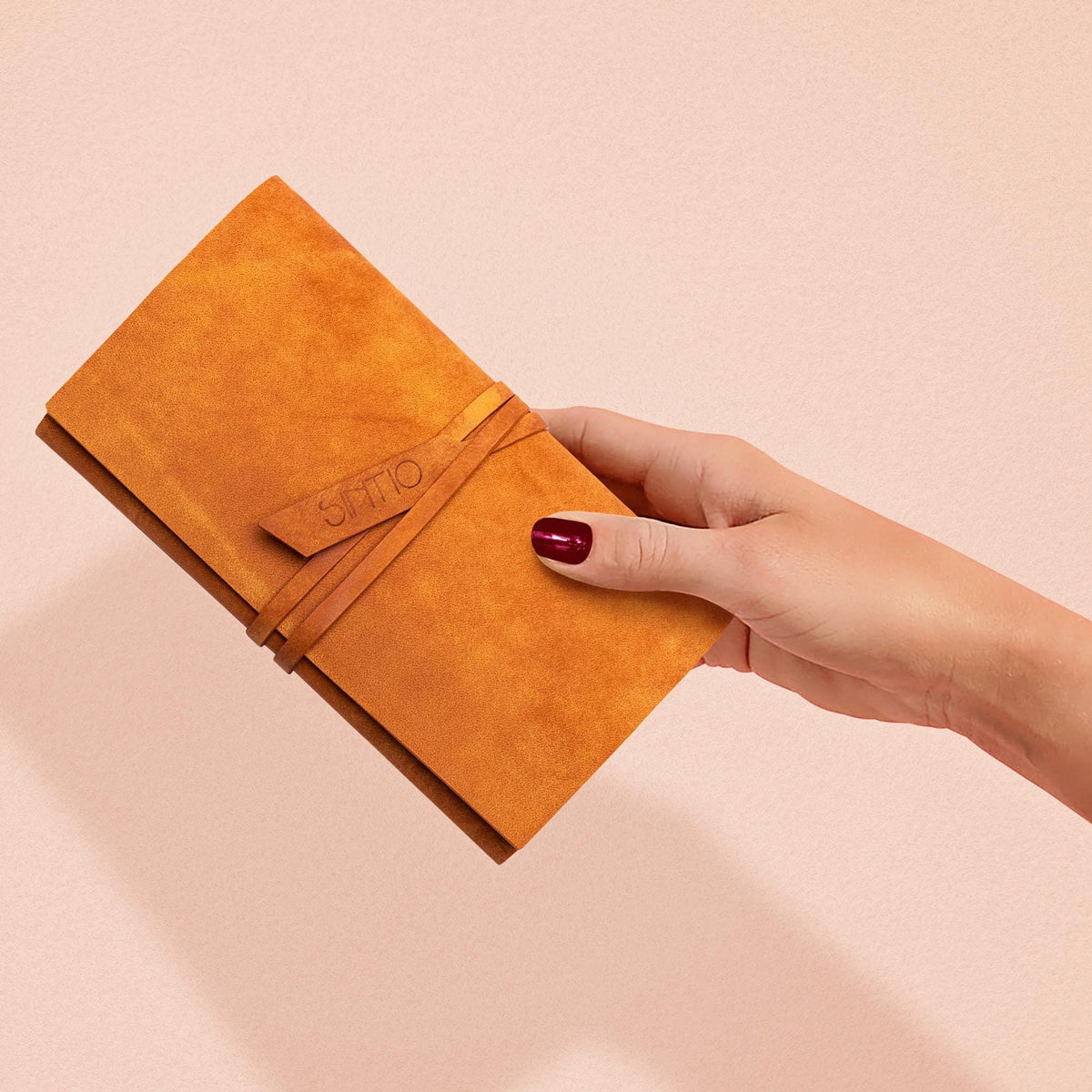 Geldbörse Damen Leder ORIGAMI-Technik Orange F02