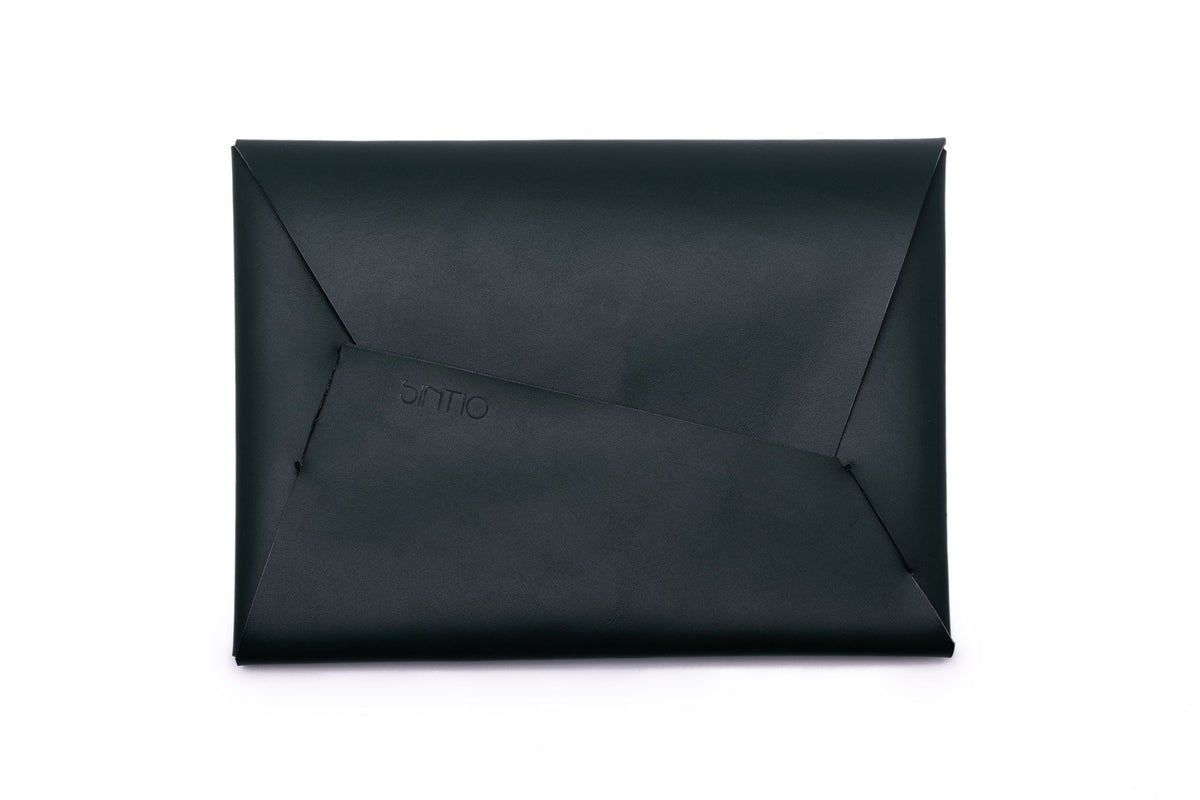Clutch Geldbörse Damen ORIGAMI-Technik Dunkelgrün K01