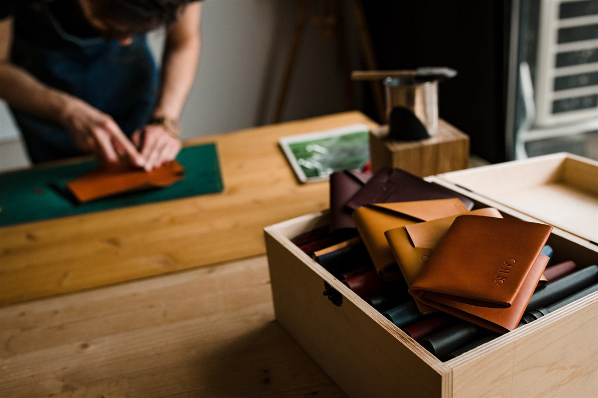 Clutch Geldbörse Damen ORIGAMI-Technik Ochre K01