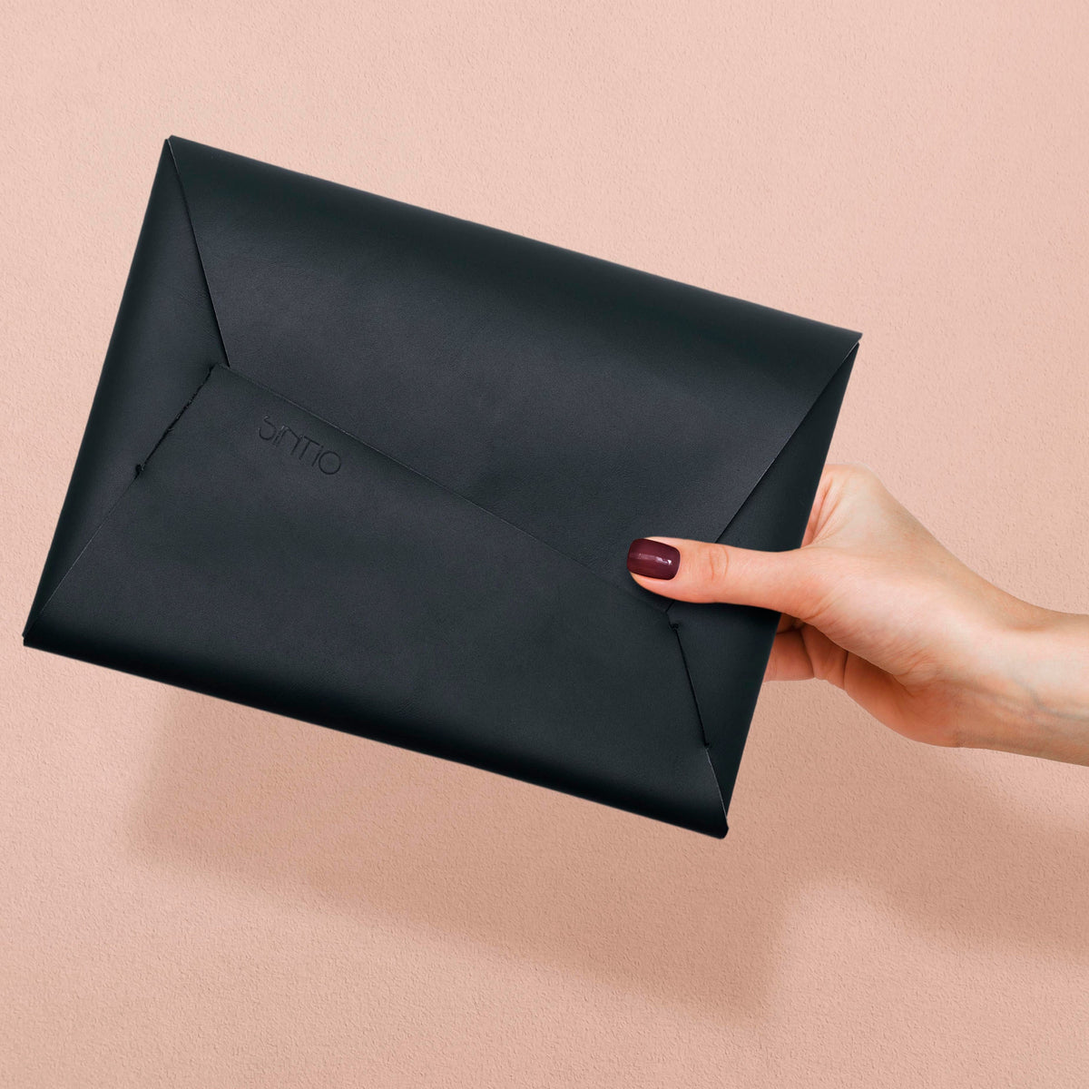 Clutch Geldbörse Damen ORIGAMI-Technik Dunkelgrün K01