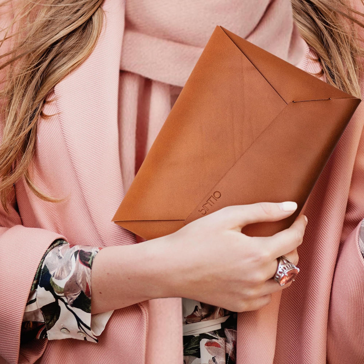 Clutch Geldbörse Damen ORIGAMI-Technik Ochre K01