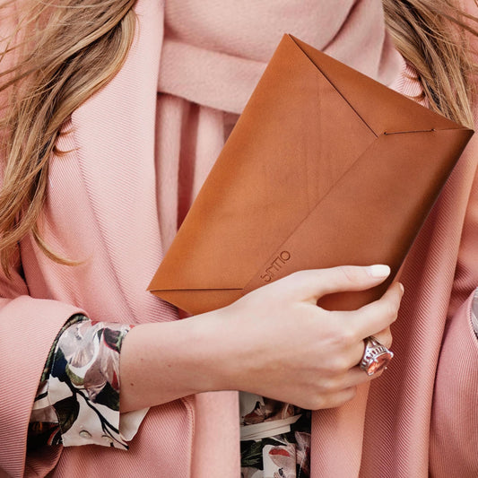 Clutch Geldbörse Damen ORIGAMI-Technik Ochre K01