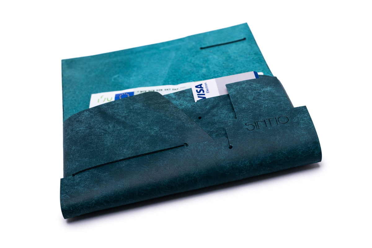 Geldbörse Damen ORIGAMI-Technik Ozeanblau F01