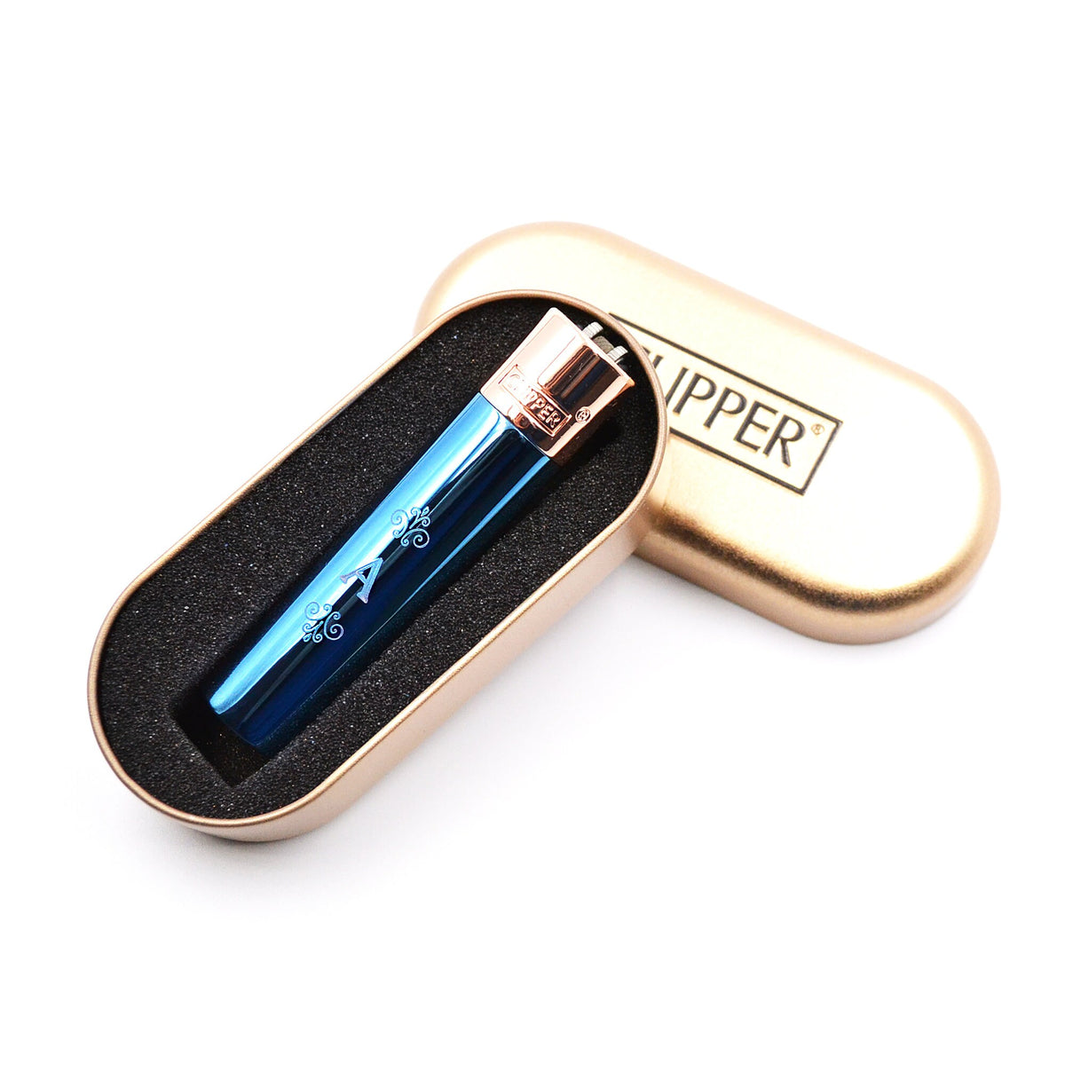 Clipper mit Monogramm graviert Pärchenset Farbe Rosè und Blau personalisiert
