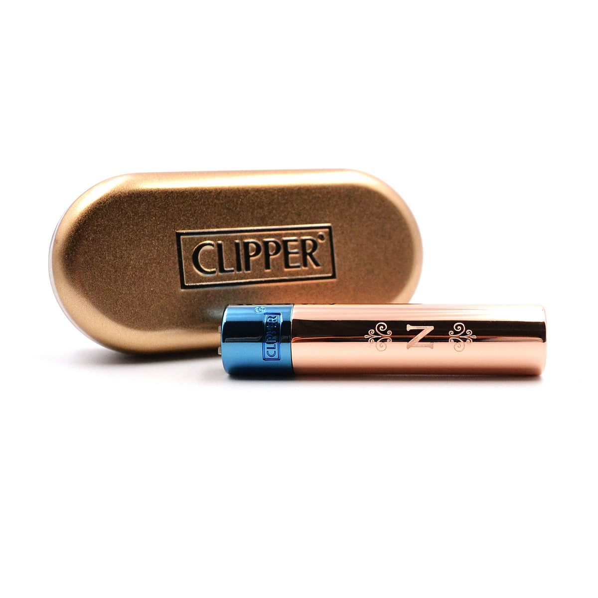 Clipper mit Monogramm graviert Pärchenset Farbe Rosè und Blau personalisiert