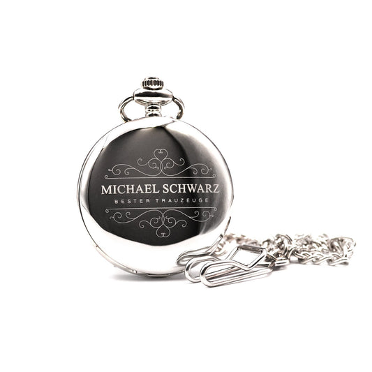 Taschenuhr mit Gravur Uhr personalisiert Geschenk Kommunion Bräutigam Trauzeuge Geschenkidee Taufe bester Papa Trauzeugin Geburtstag Idee