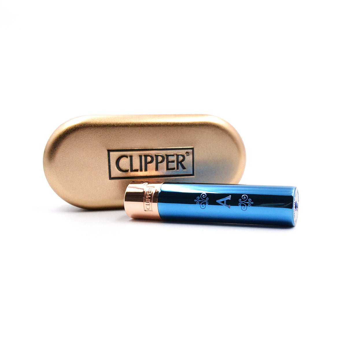 Clipper mit Monogramm graviert Pärchenset Farbe Rosè und Blau personalisiert