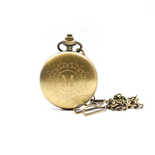 Taschenuhr mit Gravur Uhr mit Initialen Geschenkzur Taufe Komunion Hochzeit Geschenk Trauzeuge Brautjungfer