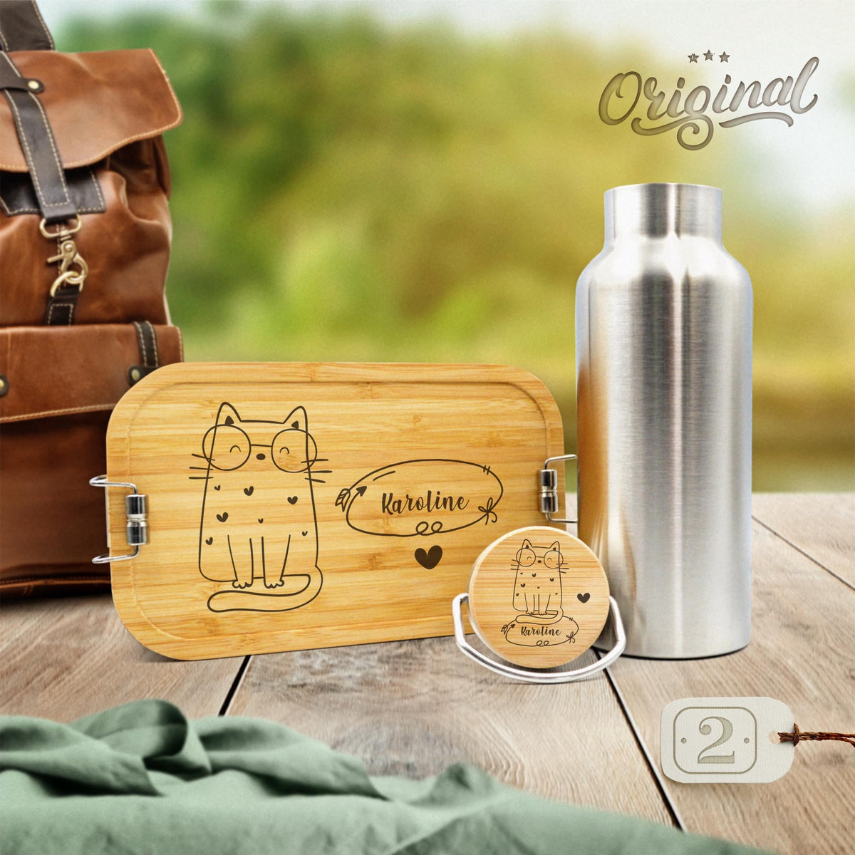 Brotdose und Wasserflasche personalisiert Trinkflasche und Lunchbox Bundle Kinder Geschenk Schulanfang Einschulung