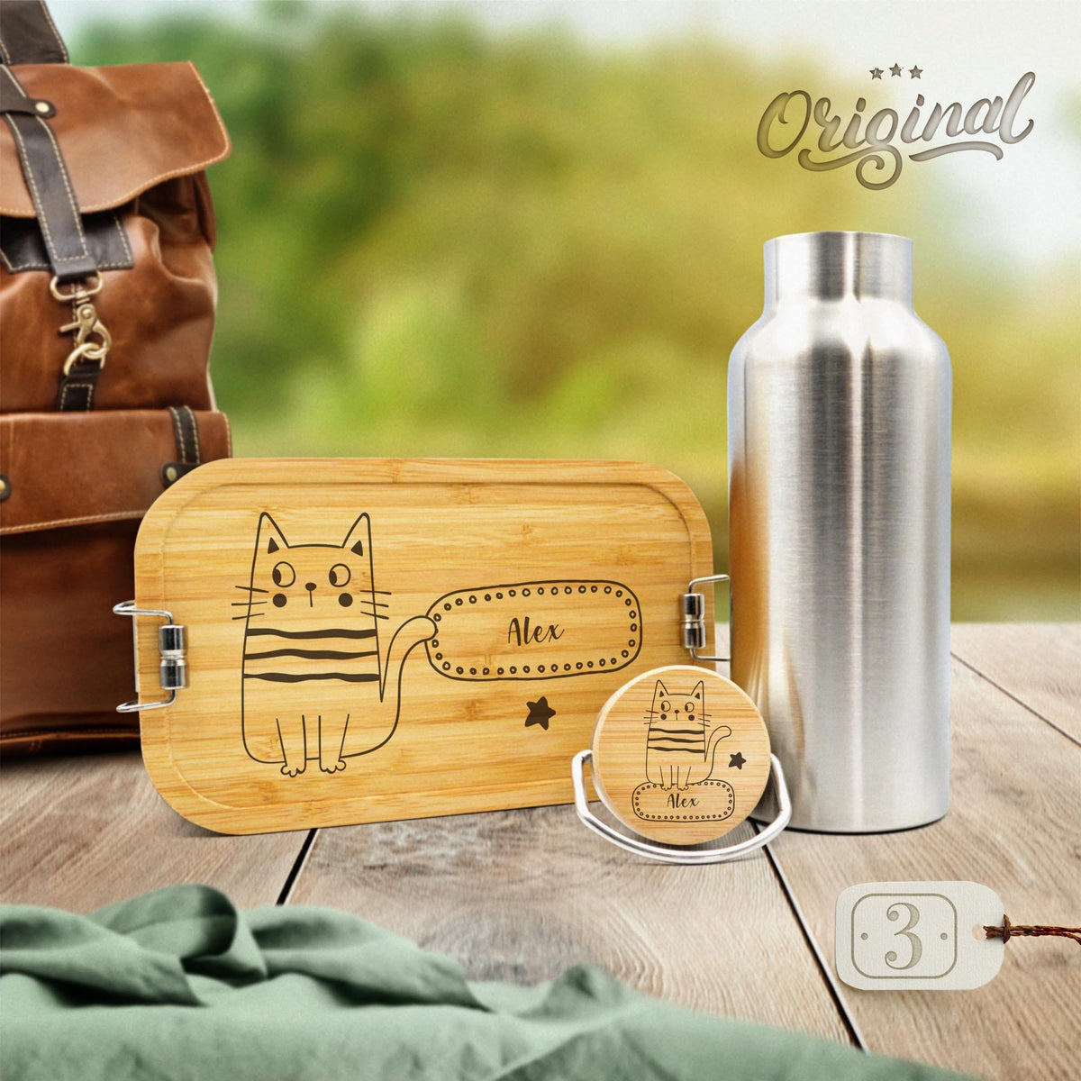 Brotdose und Wasserflasche personalisiert Trinkflasche und Lunchbox Bundle Kinder Geschenk Schulanfang Einschulung