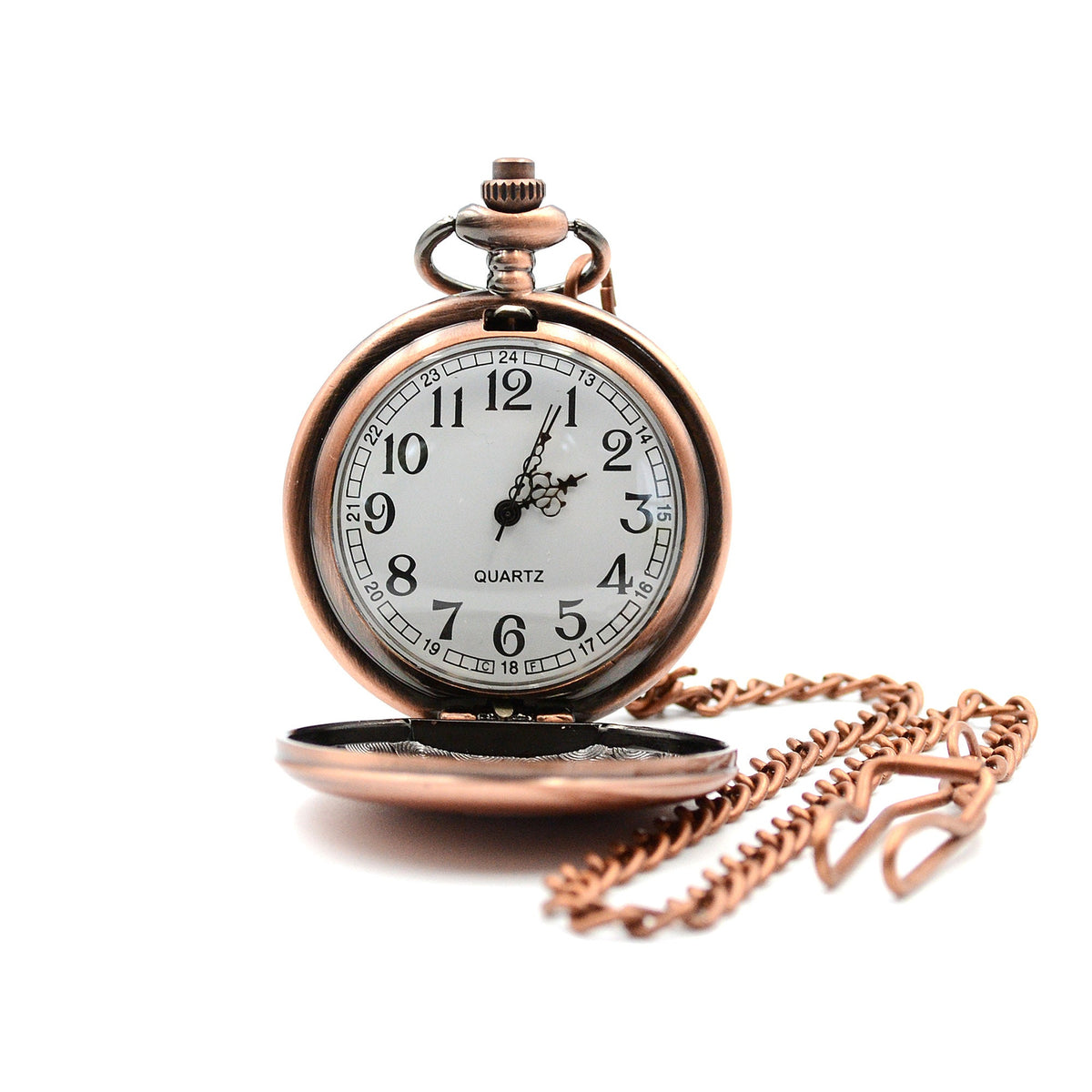 Taschenuhr graviert Farbe Kupfer Uhr personalisiert zur Kommunion Taschenuhr mit Wunschgaravur