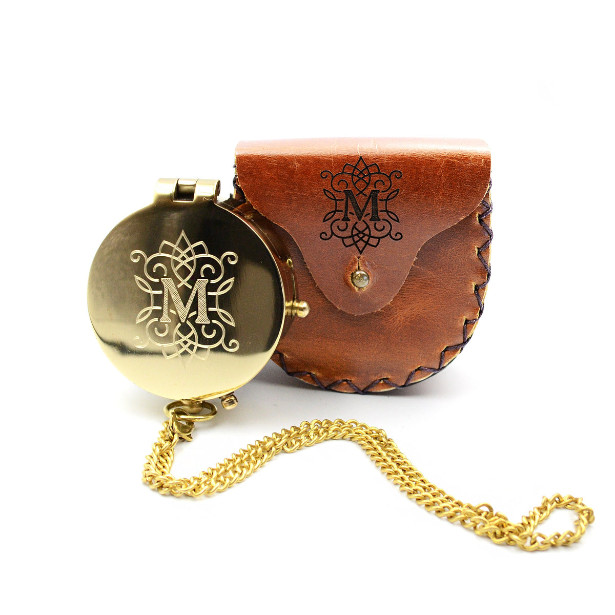 Kompass mit Gravur inkl. Lederetui personalisiertes Geschenk Monogramm für den Trauzeuge