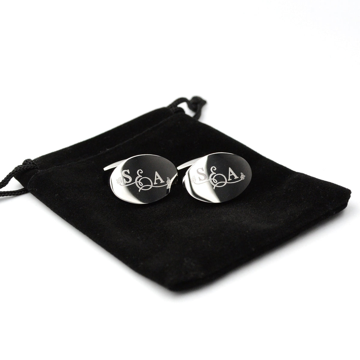 Manschettenknöpfe mit Gravur Farbe Silber Manschettenknöpfe Monogramm Personalisiert Geschenk Bräutigam Manschettenknöpfe Monogramm