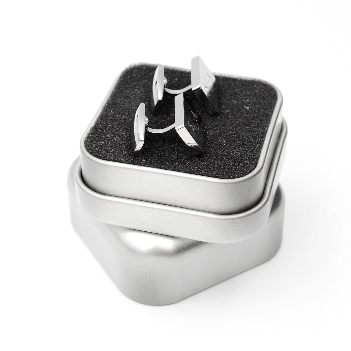 Manschettenknöpfe mit Gravur Farbe Silber Manschettenknöpfe Monogramm Personalisiert Geschenk Bräutigam Manschettenknöpfe Monogramm