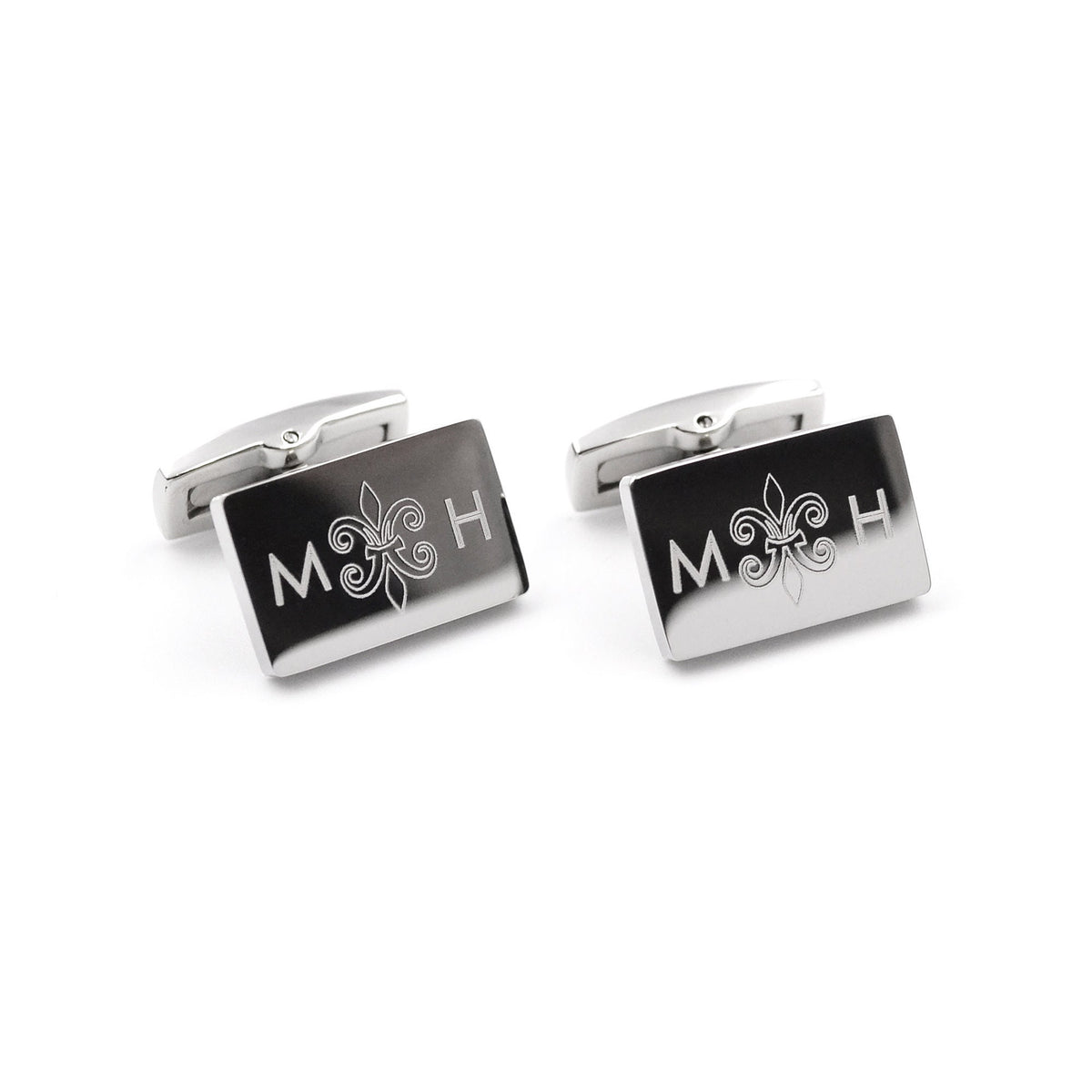 Manschettenknöpfe mit Gravur Farbe Silber Manschettenknöpfe Monogramm Personalisiert Geschenk Bräutigam Manschettenknöpfe Monogramm