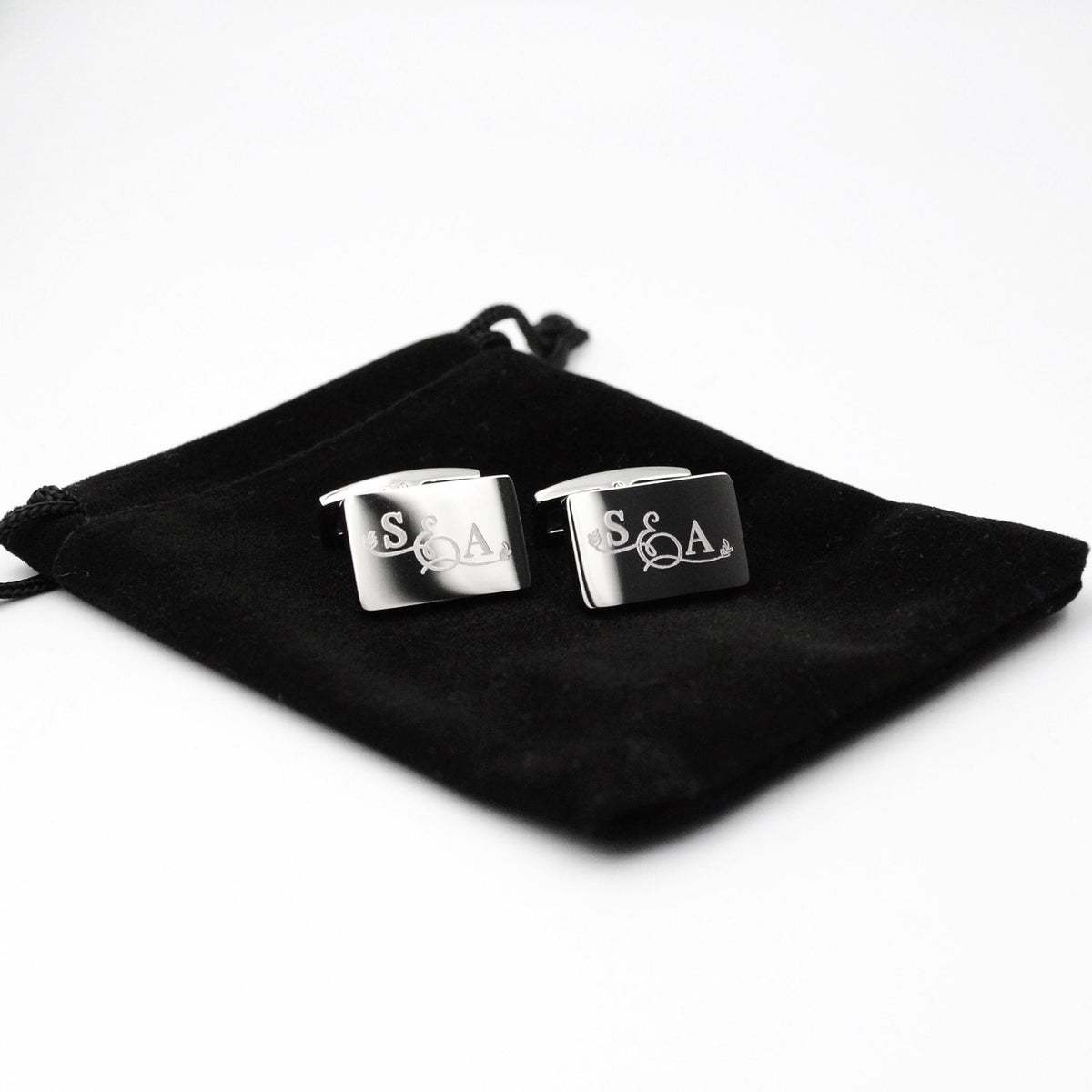 Manschettenknöpfe mit Gravur Farbe Silber Manschettenknöpfe Monogramm Personalisiert Geschenk Bräutigam Manschettenknöpfe Monogramm