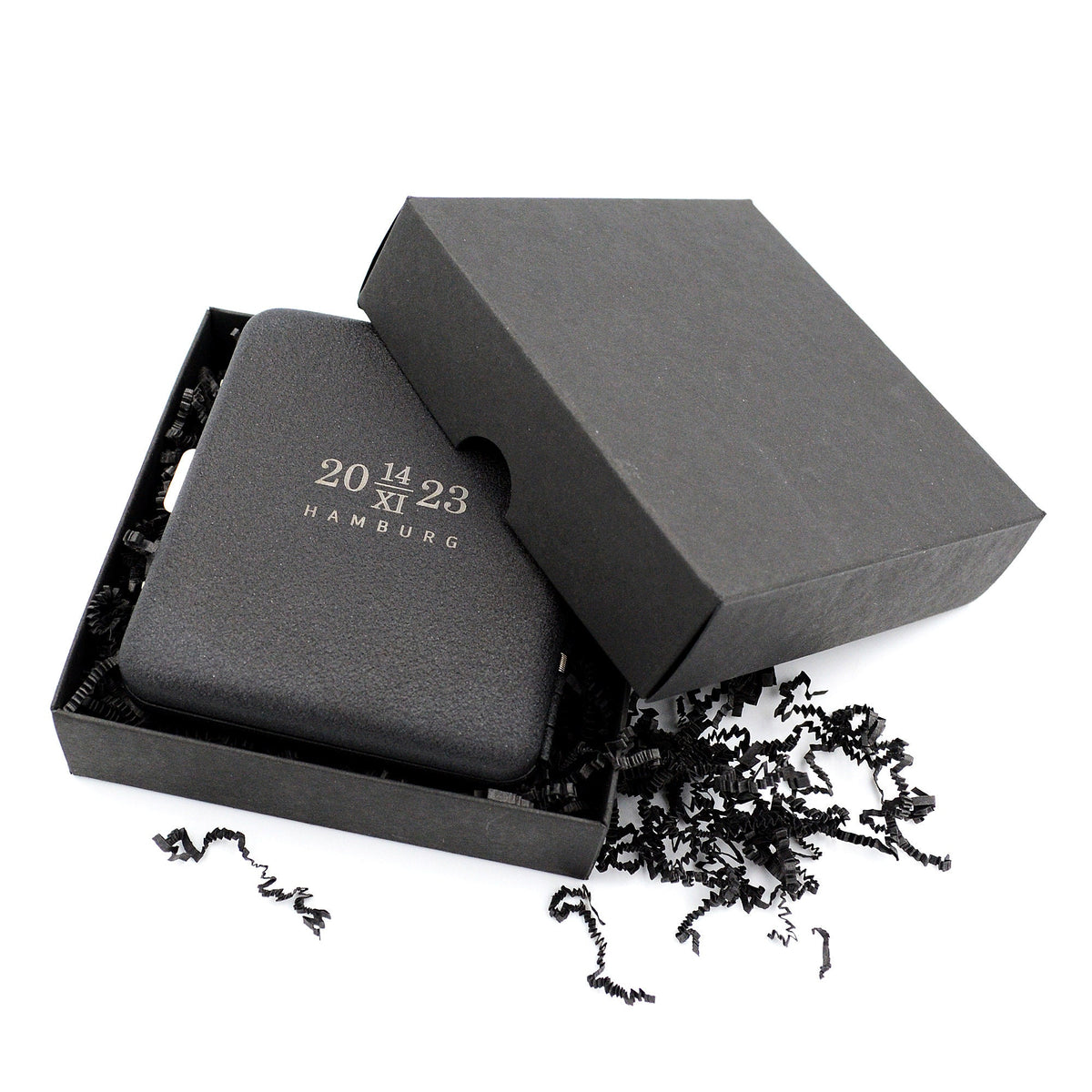 Zigarettenetui mit Gravur in Geschenkbox schwarz Zigarettenbox personalisiert in Geschenkbox Geschenkidee Geburtstag Taufpate bester Papa
