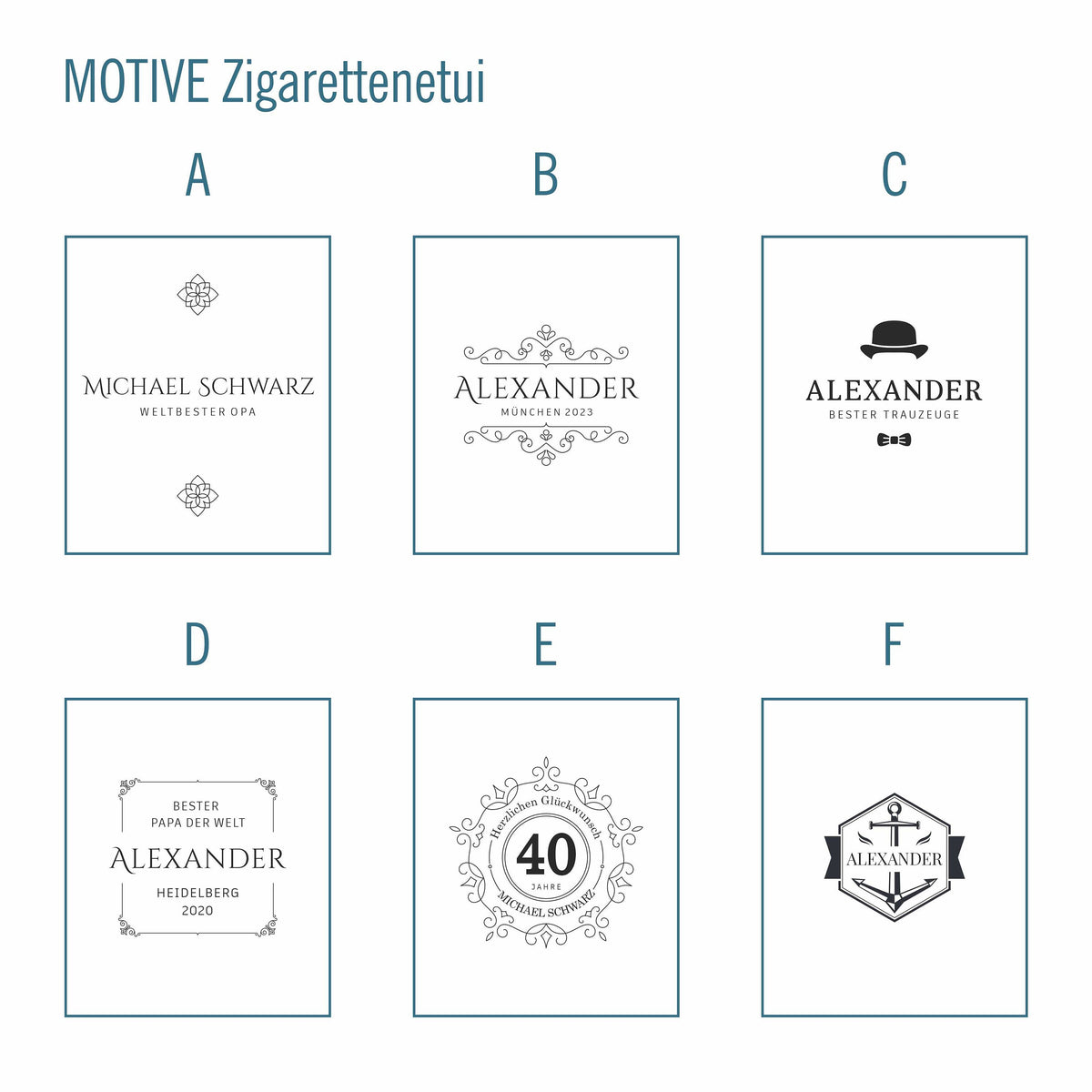 Zigarettenetui mit Gravur in Geschenkbox Zigarettenbox personalisiert in Geschenkbox Geschenkidee Geburtstag Taufpate bester Papa
