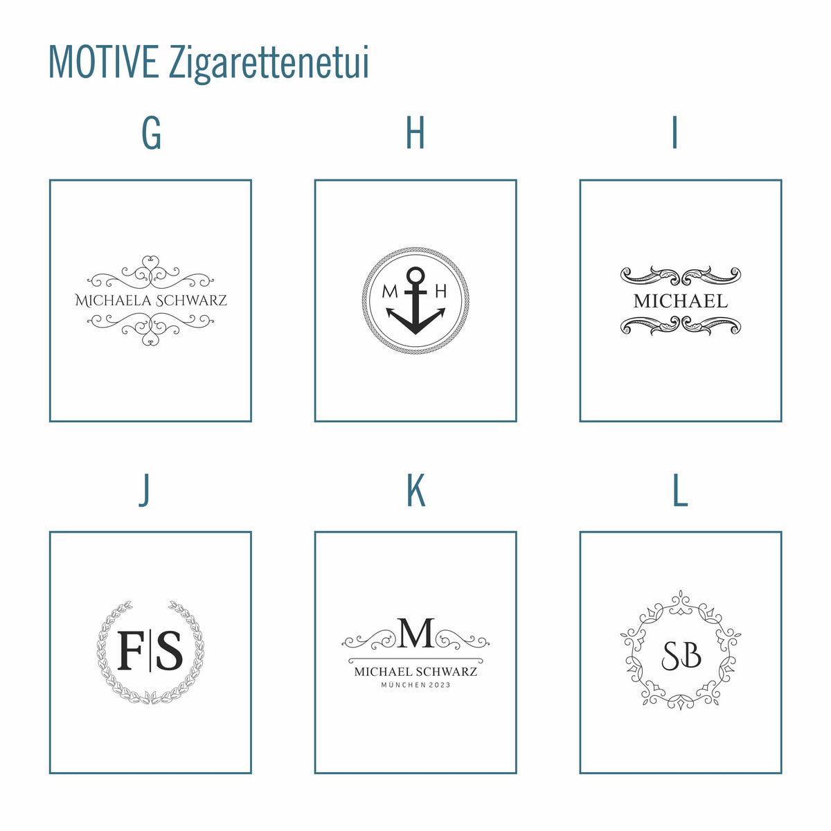 Zigarettenetui mit Gravur in Geschenkbox 9-er