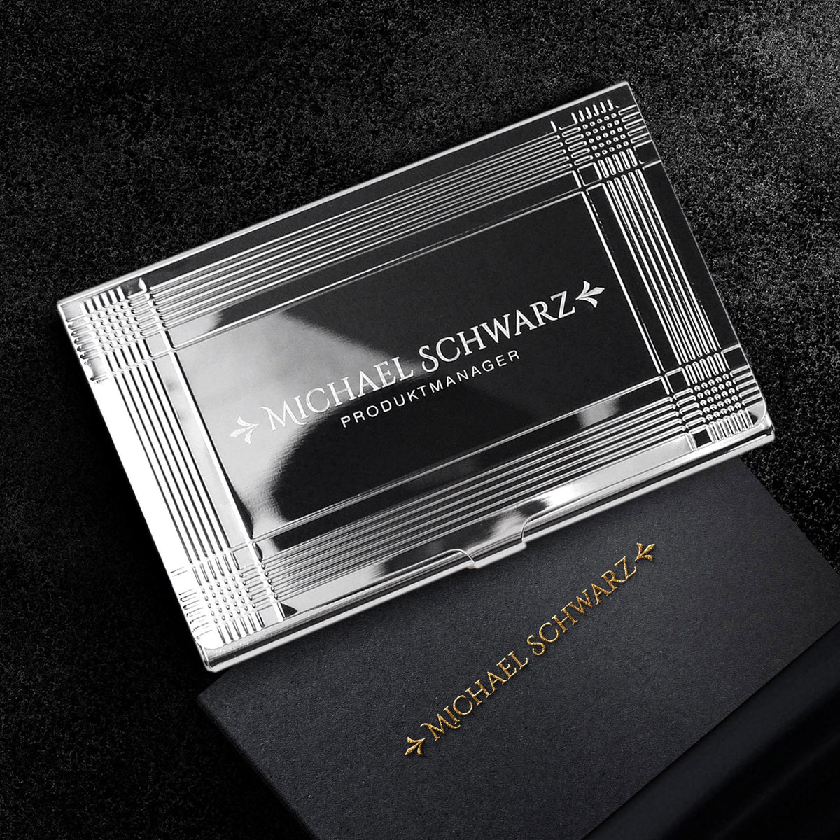 Visitenkartenetui Gravur Visitenkartenbox personalisiert Geschenk Makler Geschenkidee Business Visitenkartenetui Wunschgravur Namensgravur