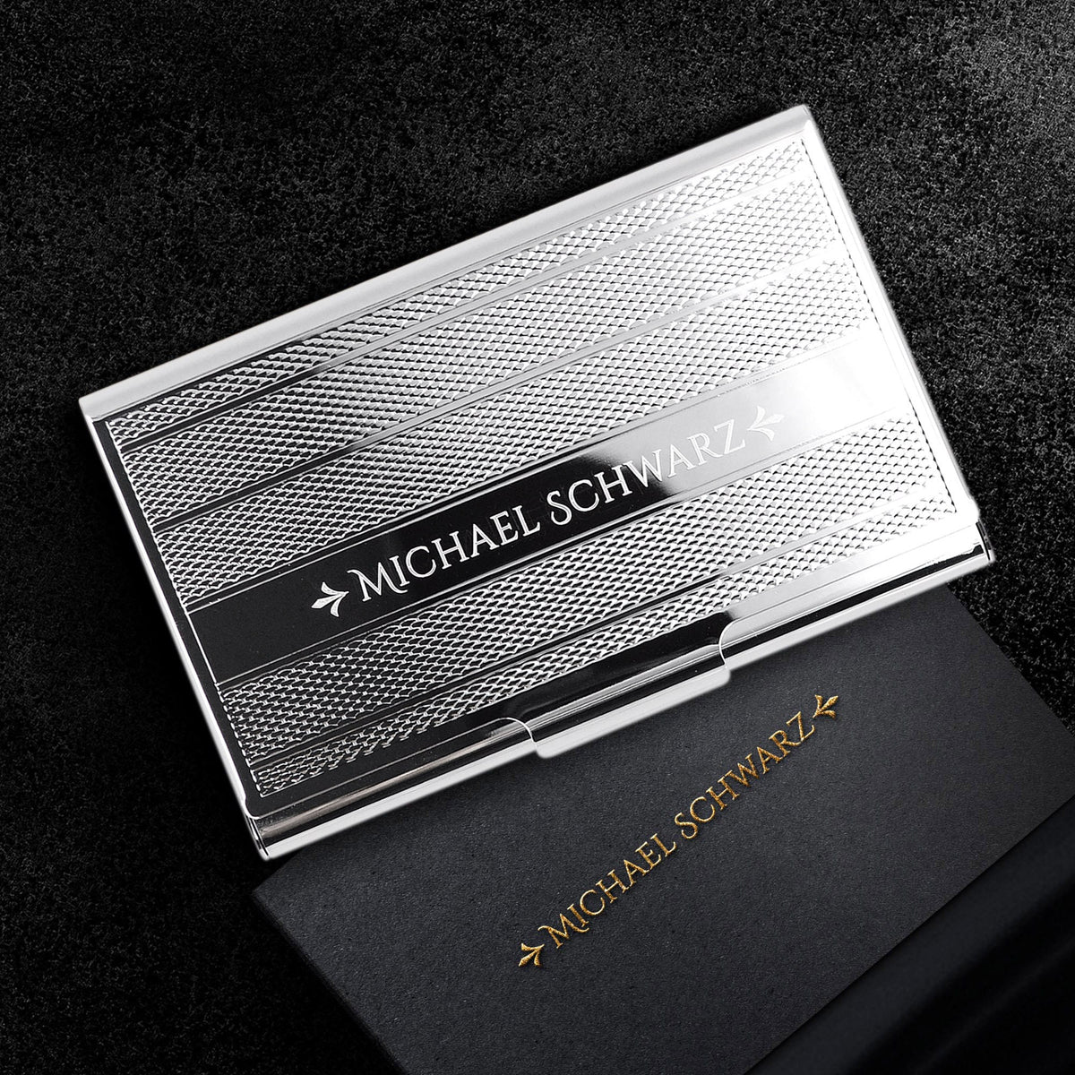 Visitenkartenetui mit individueller Gravur Visitenkartenbox personalisiert Geschenk Makler Geschenkidee Business