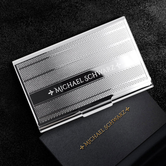 Visitenkartenetui mit individueller Gravur Visitenkartenbox personalisiert Geschenk Makler Geschenkidee Business