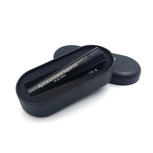 Clipper mit Gravur Schwarz Feuerzeug personalisiert