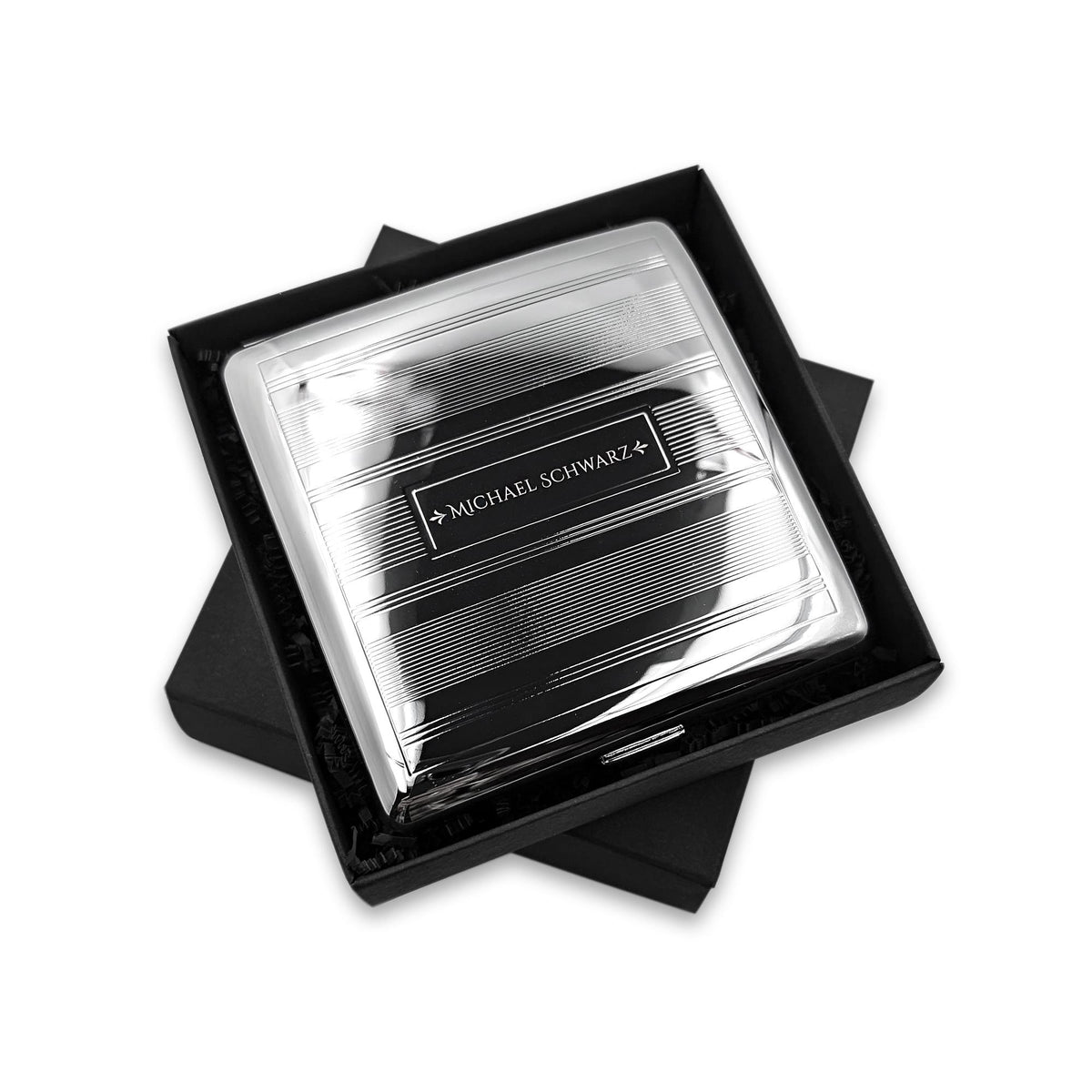 Zigarettenetui mit Gravur Zigarettenbox personalisiert Motiv Streifen