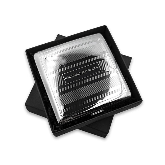 Zigarettenetui mit Gravur Zigarettenbox personalisiert Motiv Streifen