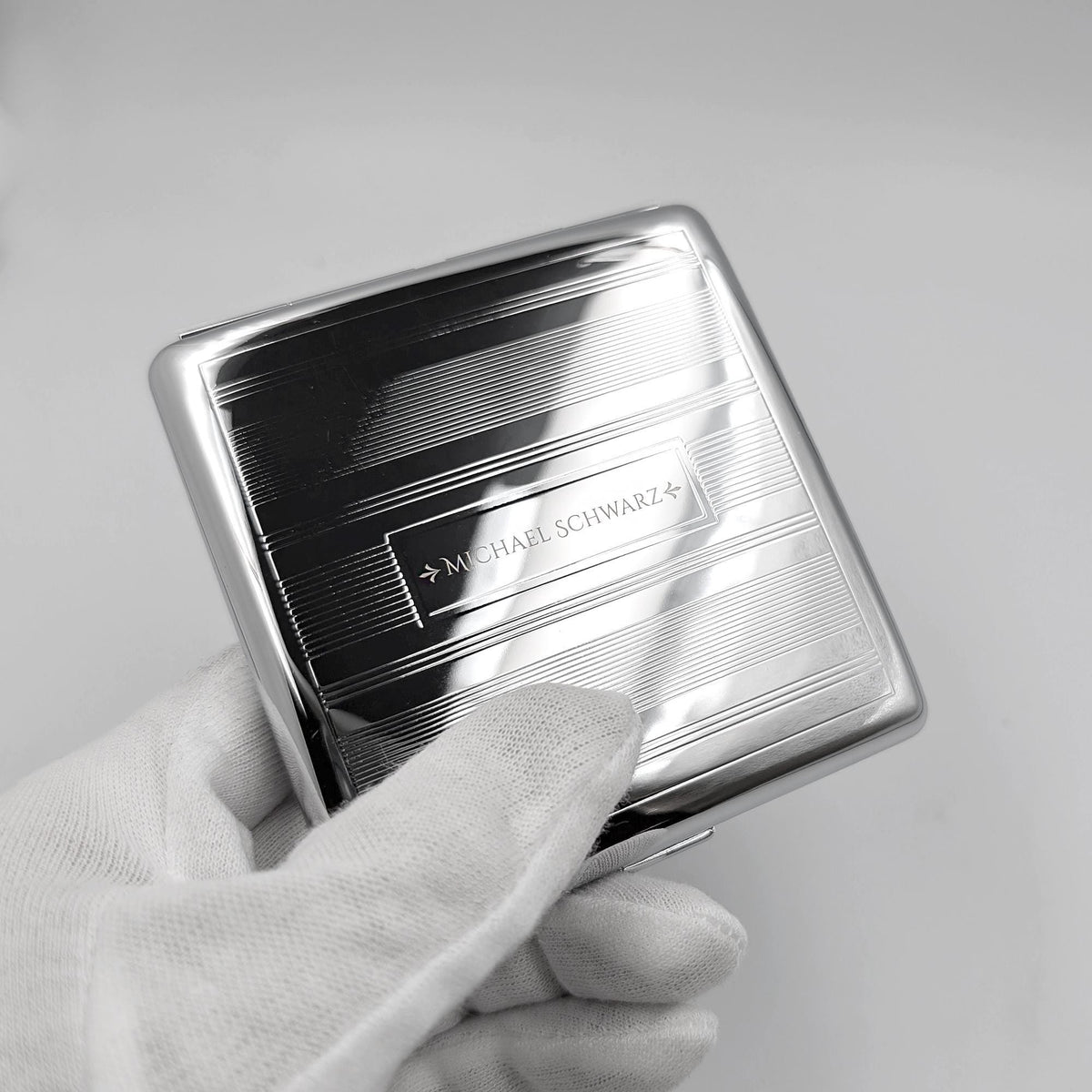 Zigarettenetui mit Gravur Zigarettenbox personalisiert Motiv Streifen