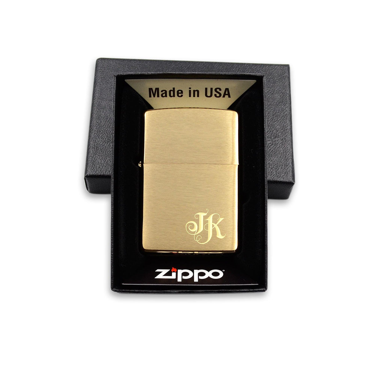 Zippo Feuerzeug mit Gravur Gold gebürstet oder poliert