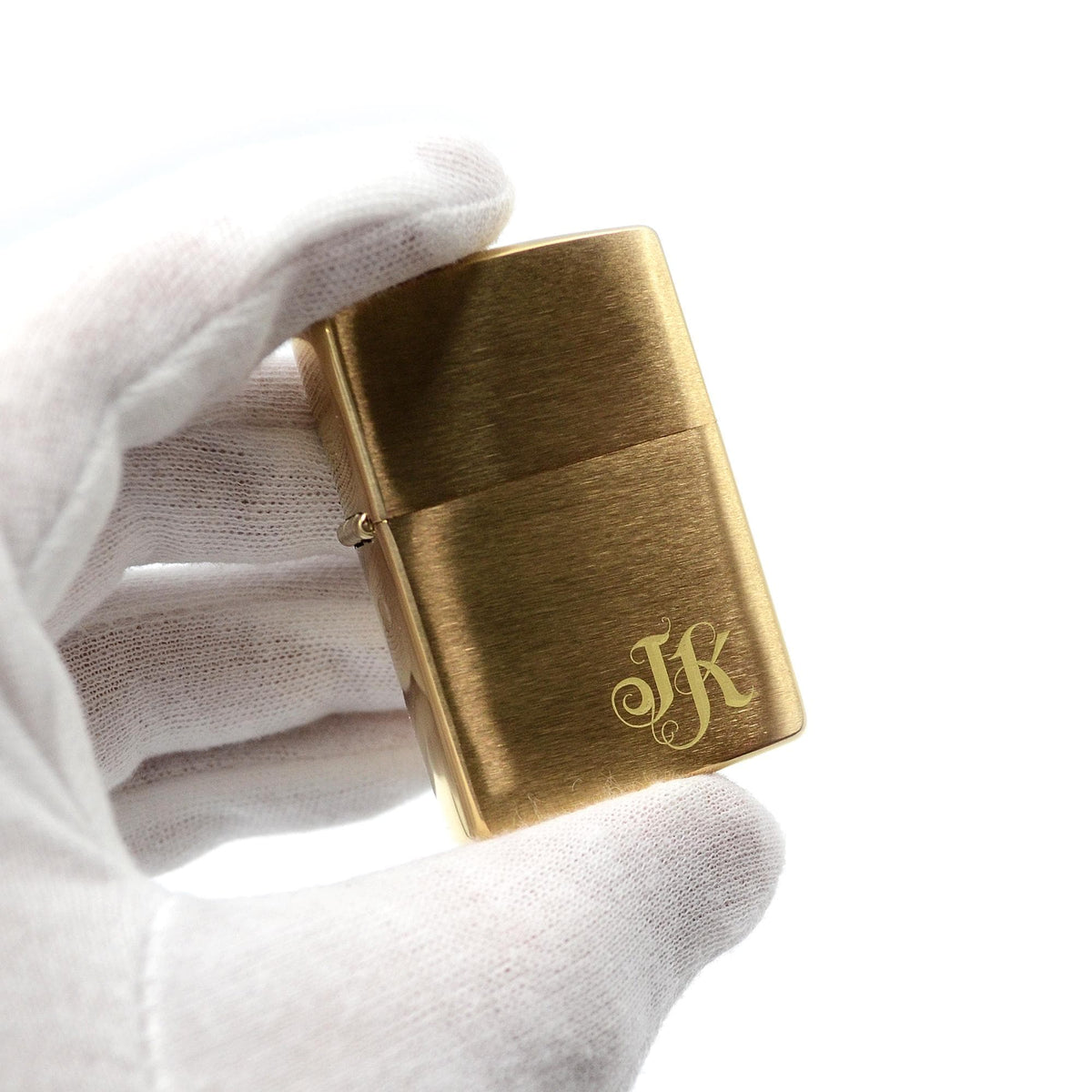 Zippo Feuerzeug aus gebürstetem Messing individuell graviert