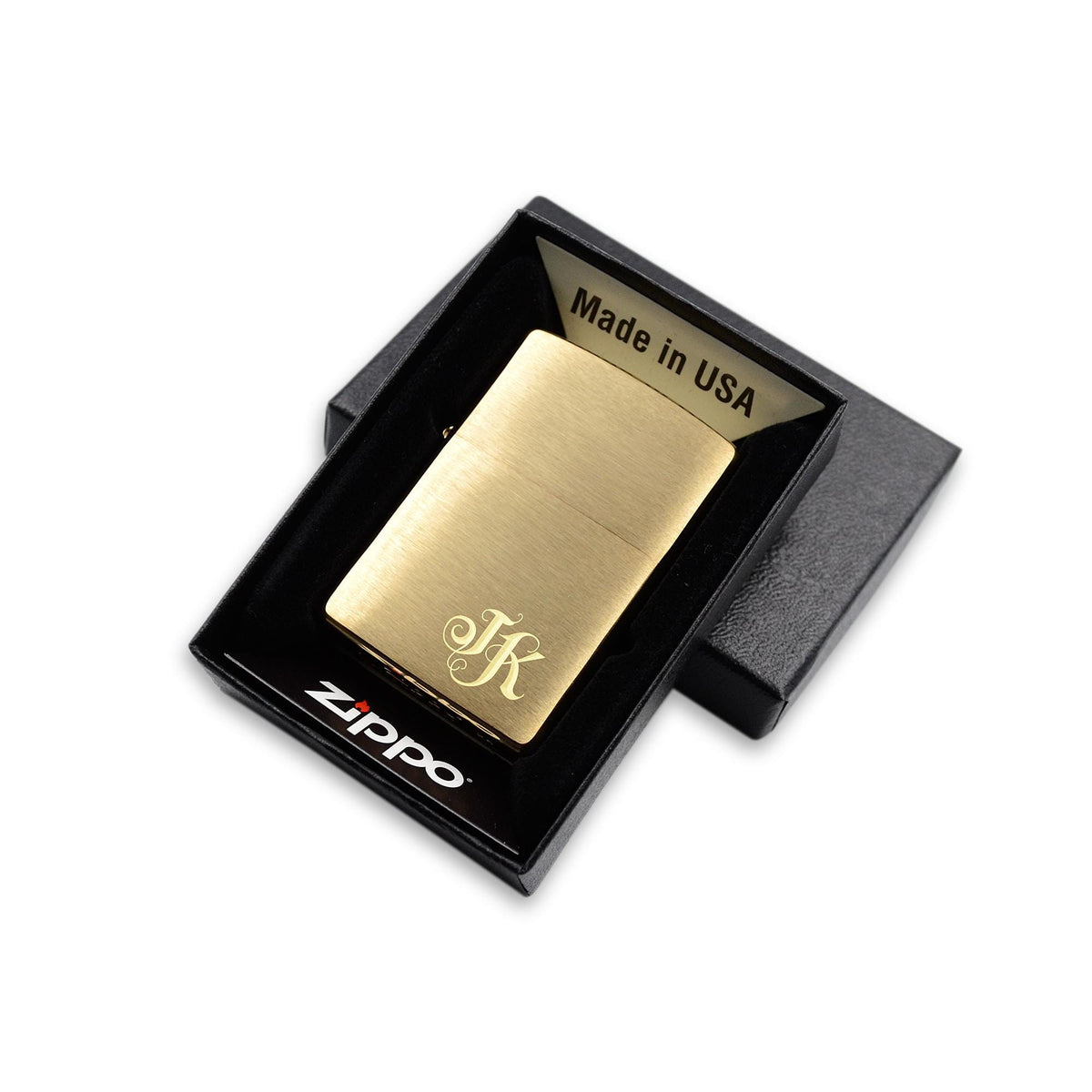 Zippo Feuerzeug mit Gravur Gold gebürstet oder poliert