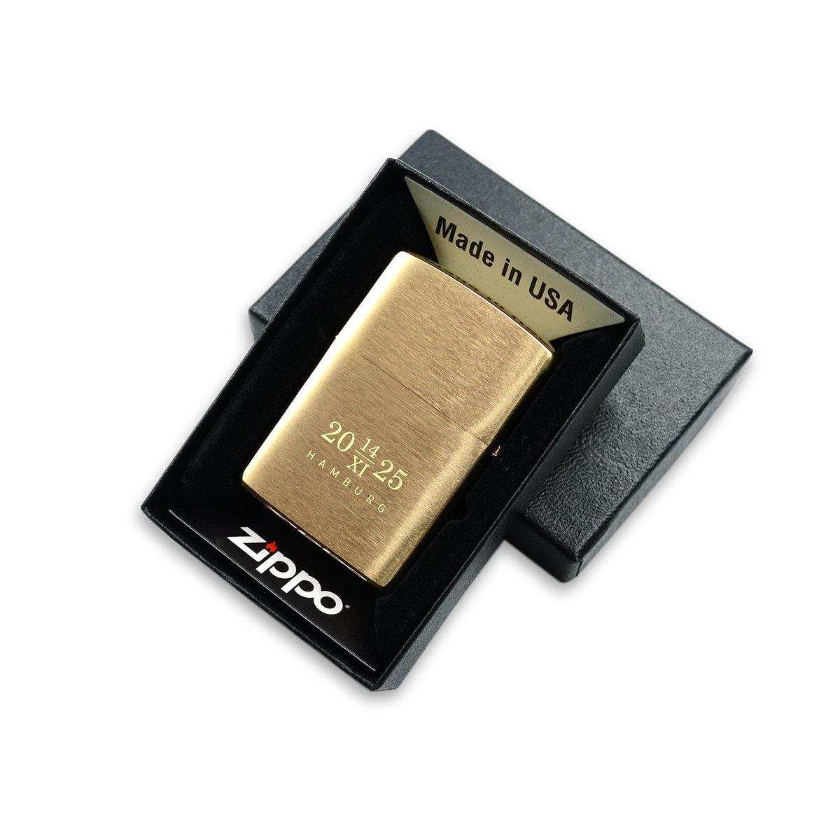 Zippo Feuerzeug mit Gravur Gold gebürstet oder poliert
