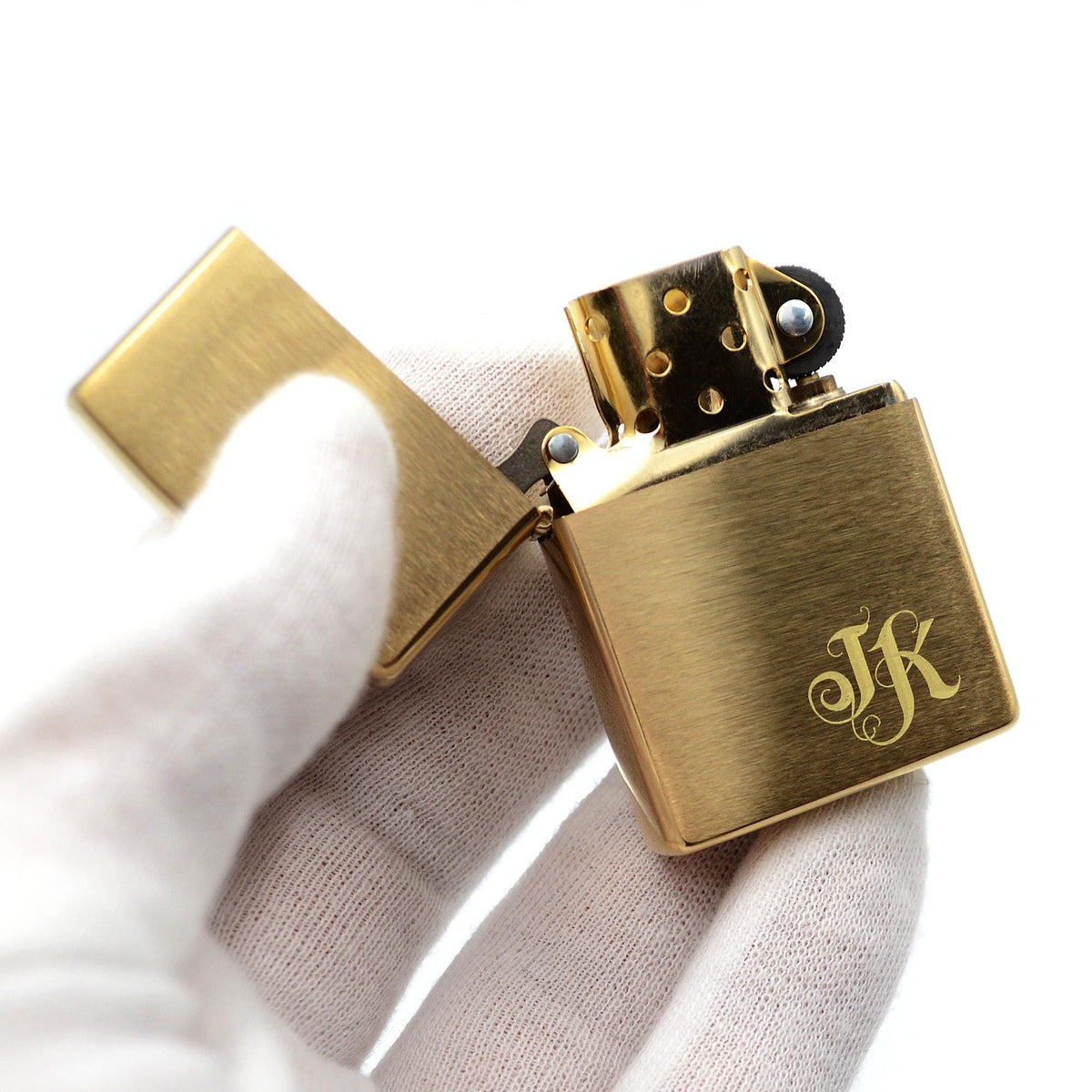 Zippo Feuerzeug mit Gravur Gold gebürstet oder poliert