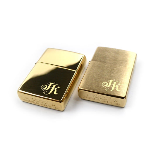 Zippo Feuerzeug mit Gravur Gold gebürstet oder poliert
