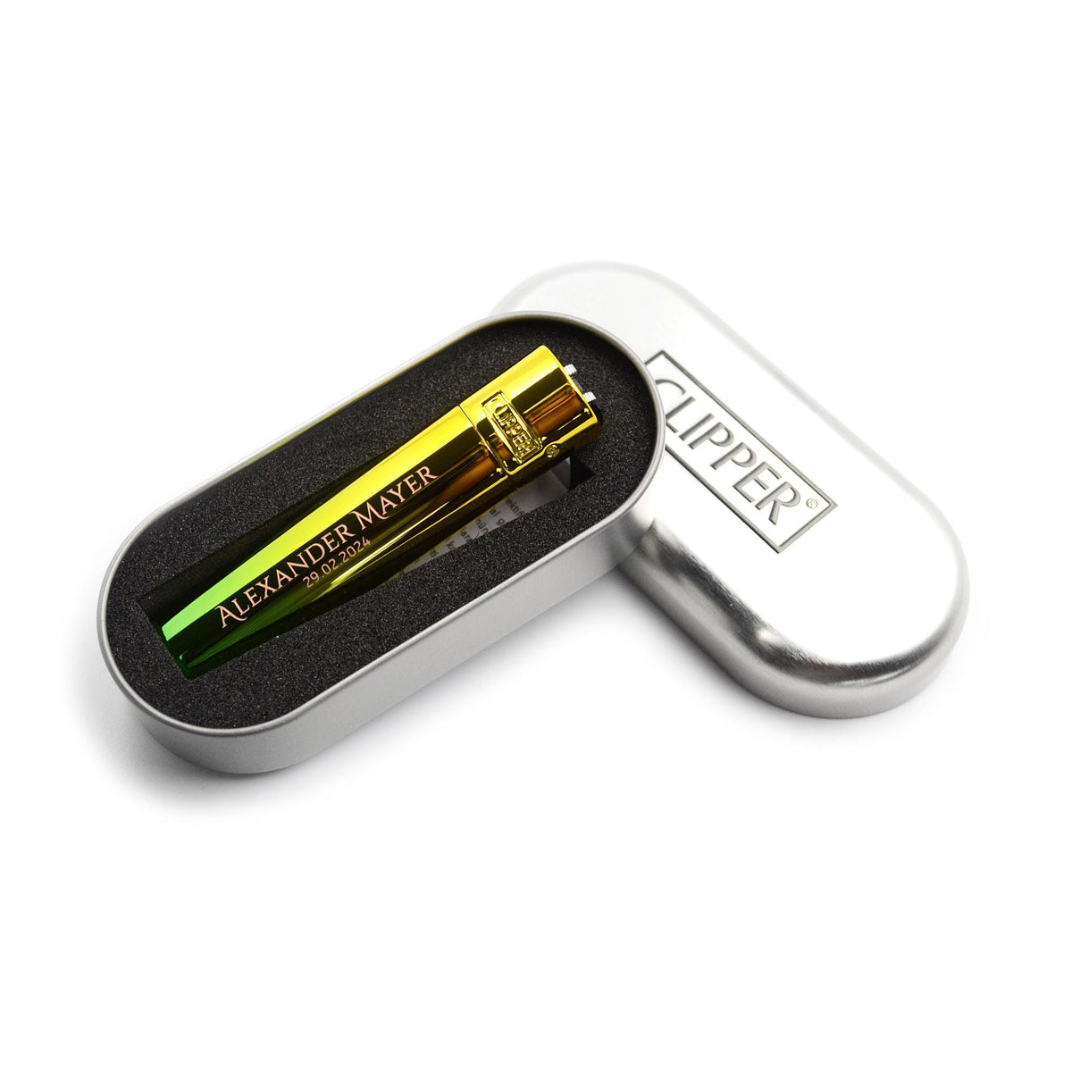 Clipper mit Gravur Green Gradient